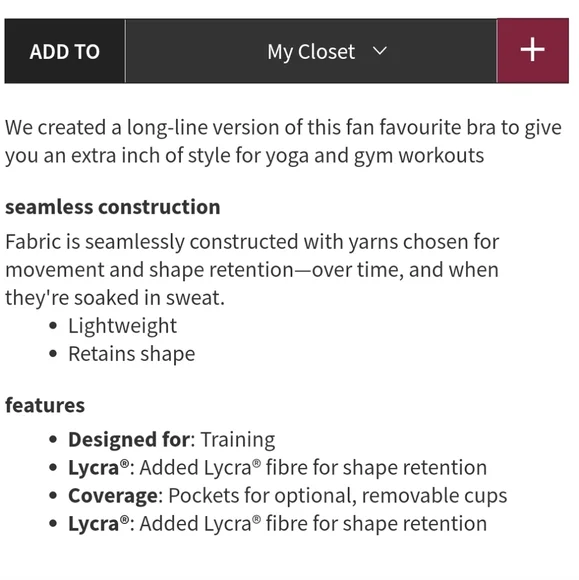 NWT Lululemon Energy Bra Long Line *Medium Support, B-D Cup - Picture 9 of 9